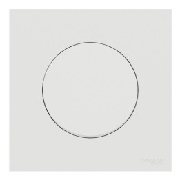 Schneider Odace - va-et-vient ou poussoir blanc craie - 10AX - avec plaque métal effet céramique blanc - Réf : S920204-PC