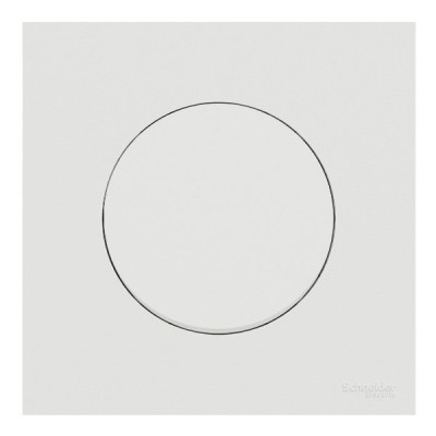 Schneider Odace - va-et-vient ou poussoir blanc craie - 10AX - avec plaque métal effet céramique blanc - Réf : S920204-PC