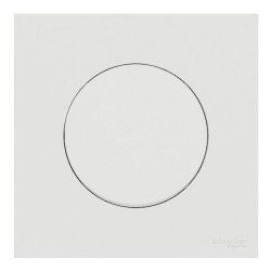 Schneider Odace - va-et-vient ou poussoir blanc craie - 10AX - avec plaque métal effet céramique blanc - Réf : S920204-PC