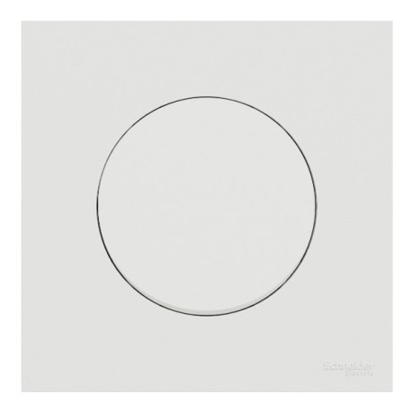 Schneider Odace - va-et-vient ou poussoir blanc craie - 10AX - avec plaque métal effet céramique blanc - Réf : S920204-PC