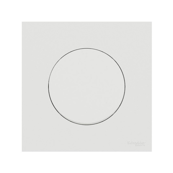 Schneider Odace - va-et-vient ou poussoir blanc craie - 10AX - avec plaque métal effet céramique blanc - Réf : S920204-PC