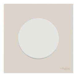 Schneider Odace - va-et-vient ou poussoir blanc craie - 10AX - avec plaque de finition beige sable - Réf : S920204-PCB