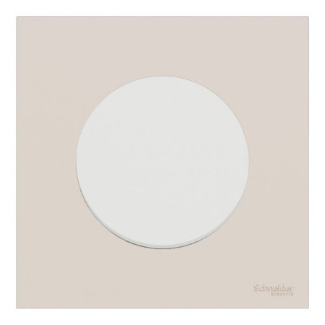 Schneider Odace - va-et-vient ou poussoir blanc craie - 10AX - avec plaque de finition beige sable - Réf : S920204-PCB