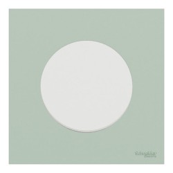 Schneider Odace - va-et-vient ou poussoir blanc craie - 10AX - avec plaque de finition vert jade - Réf : S920204-PCV