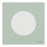 Schneider Odace - va-et-vient ou poussoir blanc craie - 10AX - avec plaque de finition vert jade - Réf : S920204-PCV