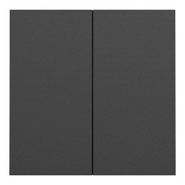 Schneider Odace - Double va-et-vient ou poussoir intégral - 10AX - avec enjoliveur et plaque - noir onyx - Réf : S980214-PN