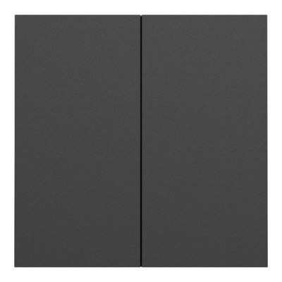 Schneider Odace - Double va-et-vient ou poussoir intégral - 10AX - avec enjoliveur et plaque - noir onyx - Réf : S980214-PN