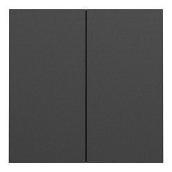 Schneider Odace - Double va-et-vient ou poussoir intégral - 10AX - avec enjoliveur et plaque - noir onyx - Réf : S980214-PN