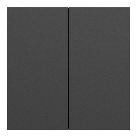 Schneider Odace - Double va-et-vient ou poussoir intégral - 10AX - avec enjoliveur et plaque - noir onyx - Réf : S980214-PN