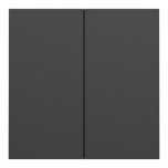 Schneider Odace - Double va-et-vient ou poussoir intégral - 10AX - avec enjoliveur et plaque - noir onyx - Réf : S980214-PN