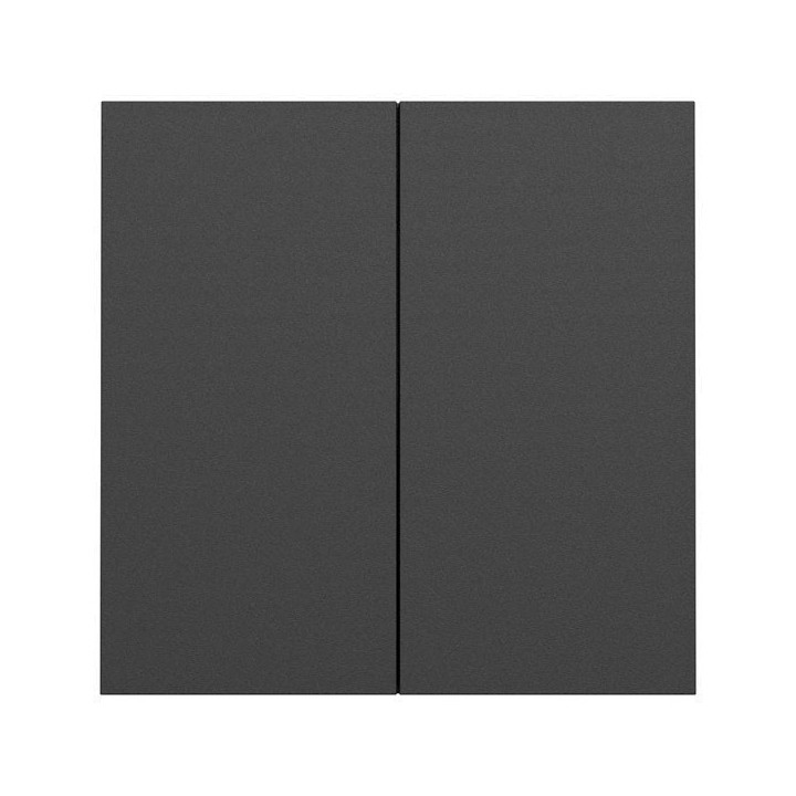 Schneider Odace - Double va-et-vient ou poussoir intégral - 10AX - avec enjoliveur et plaque - noir onyx - Réf : S980214-PN