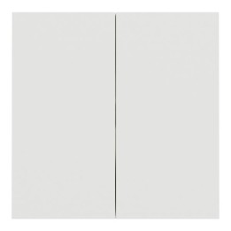 Schneider Odace - Double va-et-vient ou poussoir intégral - 10AX - avec enjoliveur et plaque - blanc craie - Réf : S980214-PB