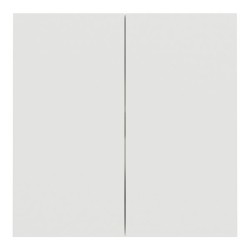 Schneider Odace - Double va-et-vient ou poussoir intégral - 10AX - avec enjoliveur et plaque - blanc craie - Réf : S980214-PB