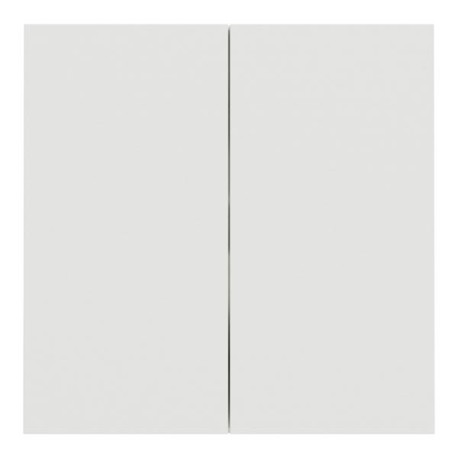 Schneider Odace - Double va-et-vient ou poussoir intégral - 10AX - avec enjoliveur et plaque - blanc craie - Réf : S980214-PB