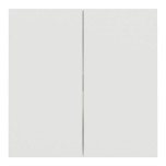 Schneider Odace - Double va-et-vient ou poussoir intégral - 10AX - avec enjoliveur et plaque - blanc craie - Réf : S980214-PB