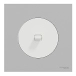 Schneider Odace - va-et-vient ou poussoir à levier blanc craie - 10AX - avec plaque de finition gris galet - Réf : S920203-PCGG