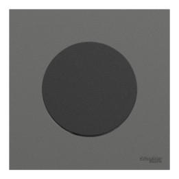 Schneider Odace - va-et-vient ou poussoir noir onyx - 10AX - avec plaque de finition gris basalte - Réf : S940204-PCGB