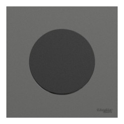 Schneider Odace - va-et-vient ou poussoir noir onyx - 10AX - avec plaque de finition gris basalte - Réf : S940204-PCGB