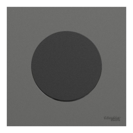 Schneider Odace - va-et-vient ou poussoir noir onyx - 10AX - avec plaque de finition gris basalte - Réf : S940204-PCGB