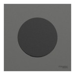 Schneider Odace - va-et-vient ou poussoir noir onyx - 10AX - avec plaque de finition gris basalte - Réf : S940204-PCGB