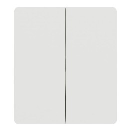 Schneider Odace - Double va-et-vient ou poussoir intégral - 10AX - avec enjoliveur et plaque Archi - blanc - Réf : S980214-PBA