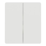 Schneider Odace - Double va-et-vient ou poussoir intégral - 10AX - avec enjoliveur et plaque Archi - blanc - Réf : S980214-PBA