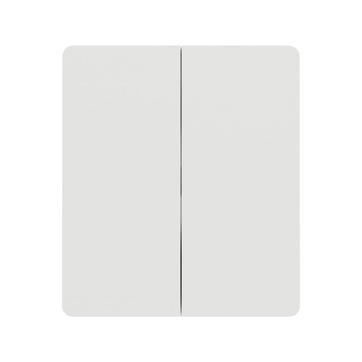 Schneider Odace - Double va-et-vient ou poussoir intégral - 10AX - avec enjoliveur et plaque Archi - blanc - Réf : S980214-PBA