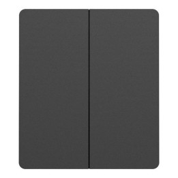 Schneider Odace - Double va-et-vient ou poussoir intégral - 10AX - avec enjoliveur et plaque Archi - noir - Réf : S980214-PNA