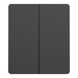 Schneider Odace - Double va-et-vient ou poussoir intégral - 10AX - avec enjoliveur et plaque Archi - noir - Réf : S980214-PNA