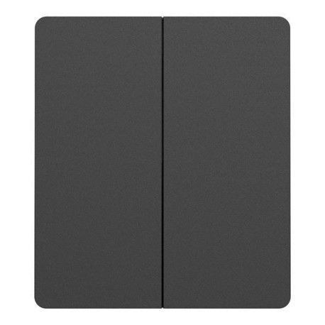 Schneider Odace - Double va-et-vient ou poussoir intégral - 10AX - avec enjoliveur et plaque Archi - noir - Réf : S980214-PNA
