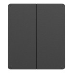 Schneider Odace - Double va-et-vient ou poussoir intégral - 10AX - avec enjoliveur et plaque Archi - noir - Réf : S980214-PNA