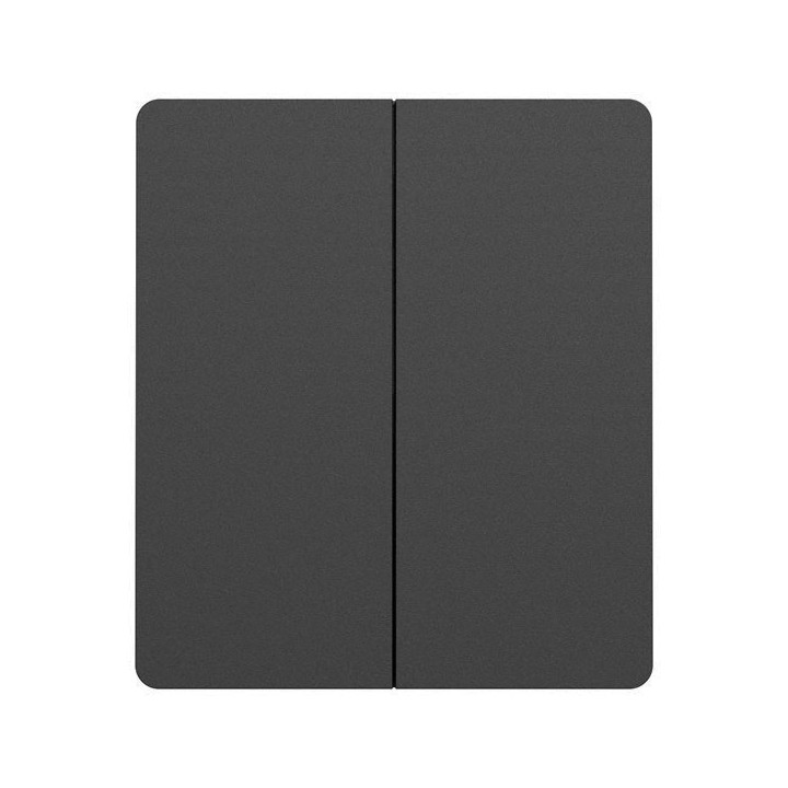 Schneider Odace - Double va-et-vient ou poussoir intégral - 10AX - avec enjoliveur et plaque Archi - noir - Réf : S980214-PNA