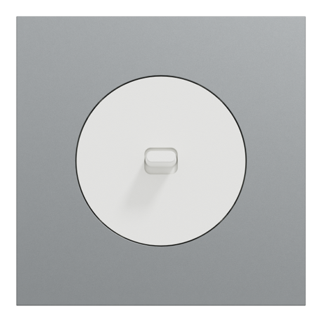 Schneider Odace - va-et-vient ou poussoir à levier blanc craie - 10AX - avec plaque métal titane blanc - Réf : S920203-PBT