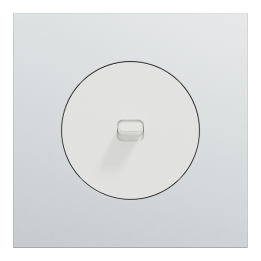 Schneider Odace - va-et-vient ou poussoir à levier blanc craie - 10AX - avec plaque métal Aluminium blanc - Réf : S920203-PBAL