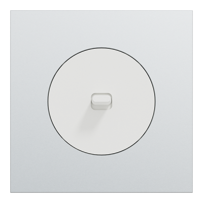 Schneider Odace - va-et-vient ou poussoir à levier blanc craie - 10AX - avec plaque métal Aluminium blanc - Réf : S920203-PBAL