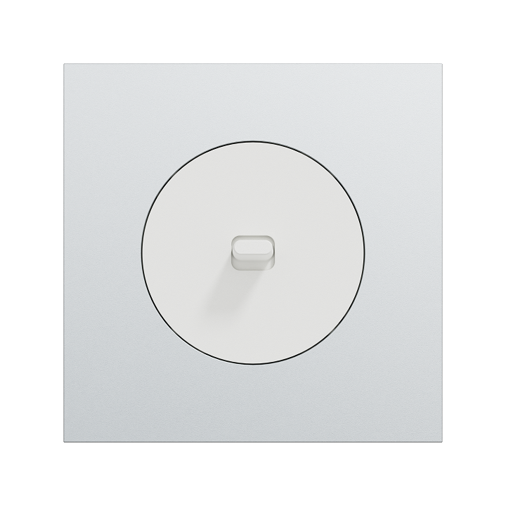 Schneider Odace - va-et-vient ou poussoir à levier blanc craie - 10AX - avec plaque métal Aluminium blanc - Réf : S920203-PBAL