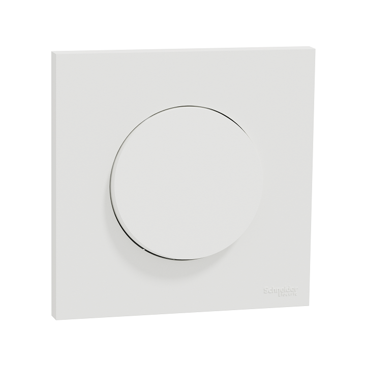 Schneider Odace - va-et-vient ou poussoir avec plaque de finition - 10AX - blanc craie - Réf : S920204-P