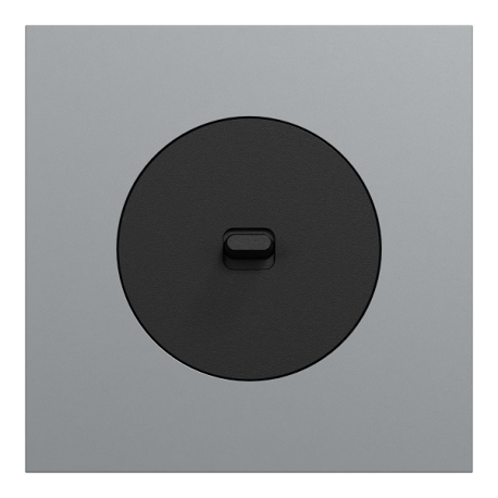 Schneider Odace - va-et-vient ou poussoir à levier noir onyx - 10AX - avec plaque métal titane - Réf : S940203-PT