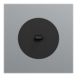 Schneider Odace - va-et-vient ou poussoir à levier noir onyx - 10AX - avec plaque métal titane - Réf : S940203-PT