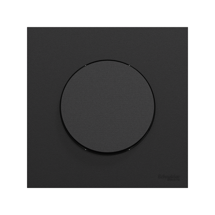 Schneider Odace - va-et-vient ou poussoir avec plaque de finition - 10AX - noir onyx - Réf : S940204-P