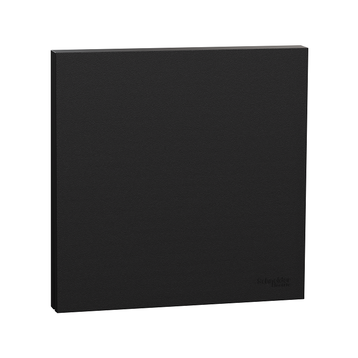 Schneider Odace - va-et-vient ou poussoir intégral - 10AX - avec enjoliveur et plaque - noir onyx - Réf : S980204-PN