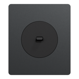 Schneider Odace - va-et-vient ou poussoir à levier noir onyx - 10AX - avec plaque perle noire Architecte - Réf : S940203-PA2