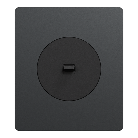 Schneider Odace - va-et-vient ou poussoir à levier noir onyx - 10AX - avec plaque perle noire Architecte - Réf : S940203-PA2