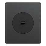 Schneider Odace - va-et-vient ou poussoir à levier noir onyx - 10AX - avec plaque perle noire Architecte - Réf : S940203-PA2