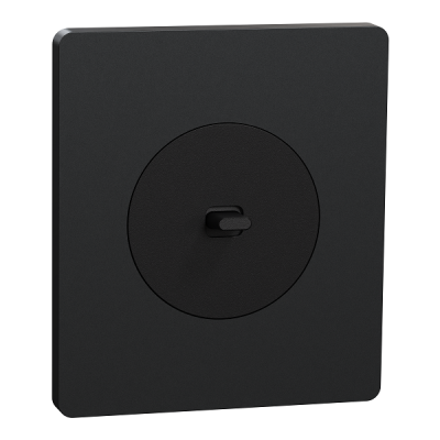 Schneider Odace - va-et-vient ou poussoir à levier noir onyx - 10AX - avec plaque perle noire Architecte - Réf : S940203-PA2