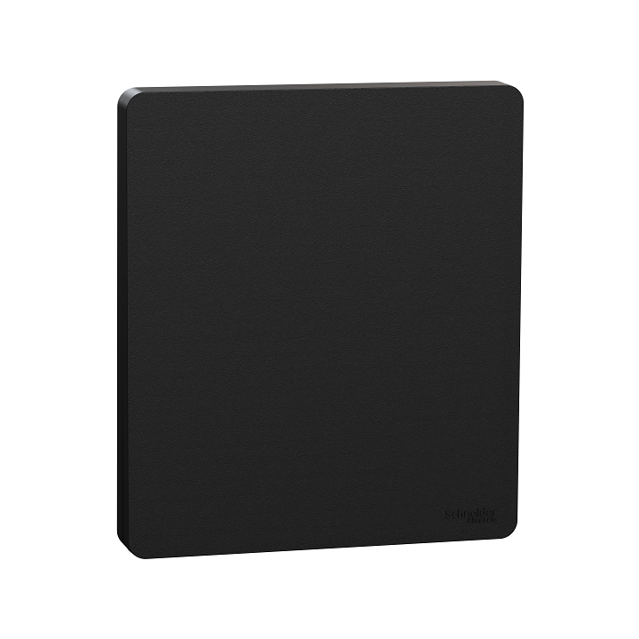 Schneider Odace - va-et-vient ou poussoir intégral - 10AX - avec enjoliveur et plaque Architecte - noir - Réf : S980204-PNA