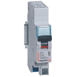 Legrand - Disjoncteur Phase+Neutre DNX³4500 6kA arrivée et sortie borne automatique - 1P+N 230V~ 10A courbe D - Réf : 406808