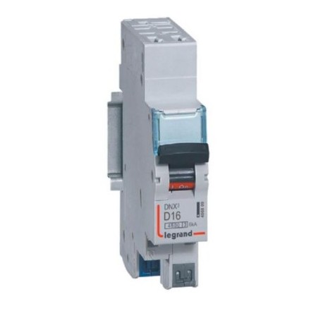 Legrand - Disjoncteur Phase+Neutre DNX³4500 6kA arrivée et sortie borne automatique - 1P+N 230V~ 16A courbe D - Réf : 406809