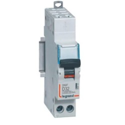 Legrand - Disjoncteur Phase+Neutre DNX³4500 6kA arrivée et sortie borne automatique - 1P+N 230V~ 32A courbe D - Réf : 406812