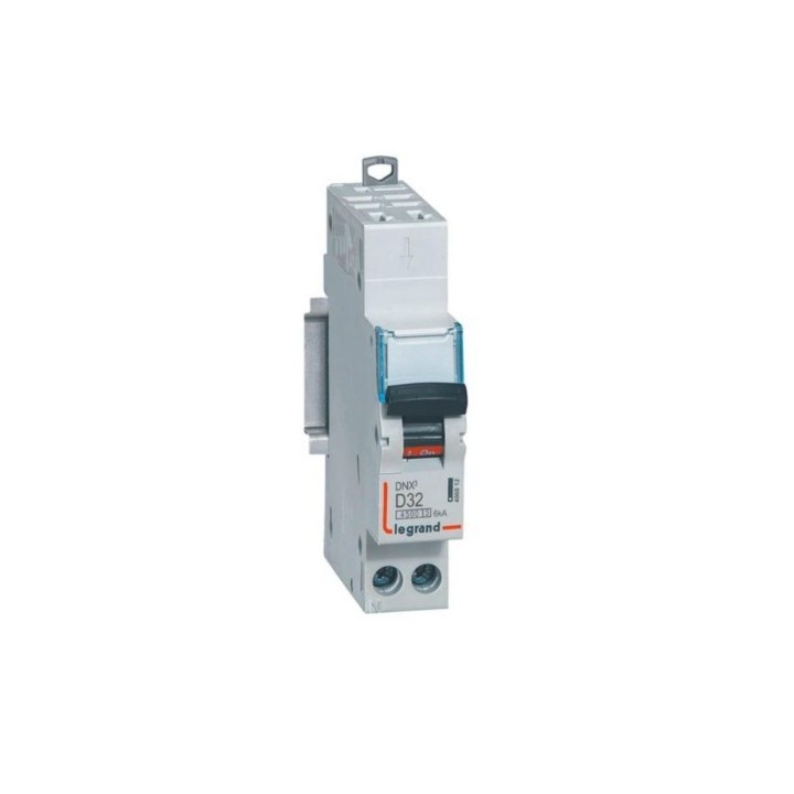 Legrand - Disjoncteur Phase+Neutre DNX³4500 6kA arrivée et sortie borne automatique - 1P+N 230V~ 32A courbe D - Réf : 406812
